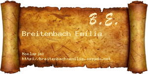 Breitenbach Emília névjegykártya